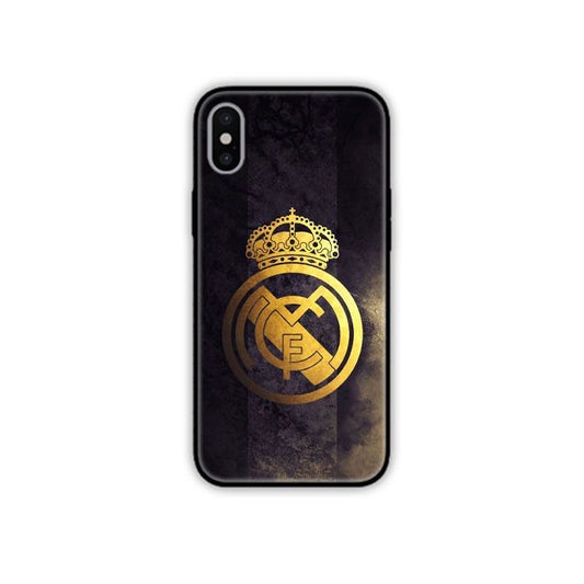Real Madrid Black Phone Case – Sleek Minimalist Design for True Fans