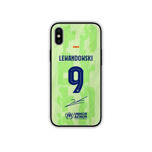Robert Lewandowski #9 Barcelona Phone Case – Green Away Kit